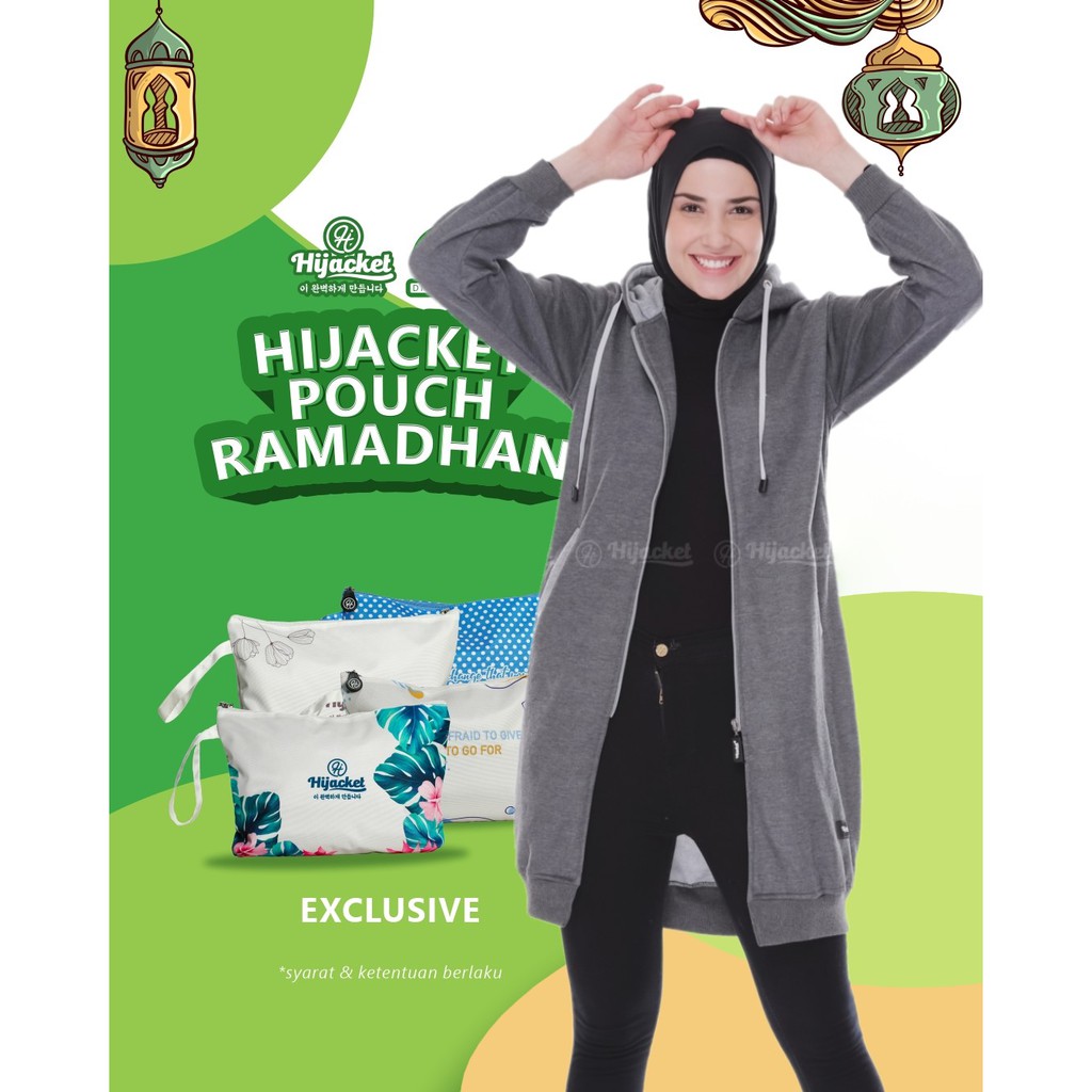 Jaket Tebal Wanita Hijab Hijacket Basic Grey Hijaket Hoodie Original Model Polos Panjang-1