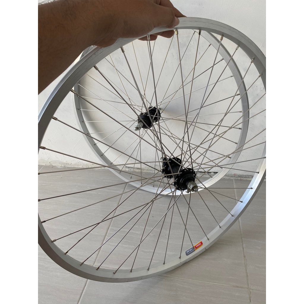 Wheelset Velg Araya 26 MTB Federal Original set Silver Wheel set rakitan sudah setelan ruji 26 x 1.50 1.75 2.10 1.95 1.90 V brake Cakram Depan dan belakang siap pakai