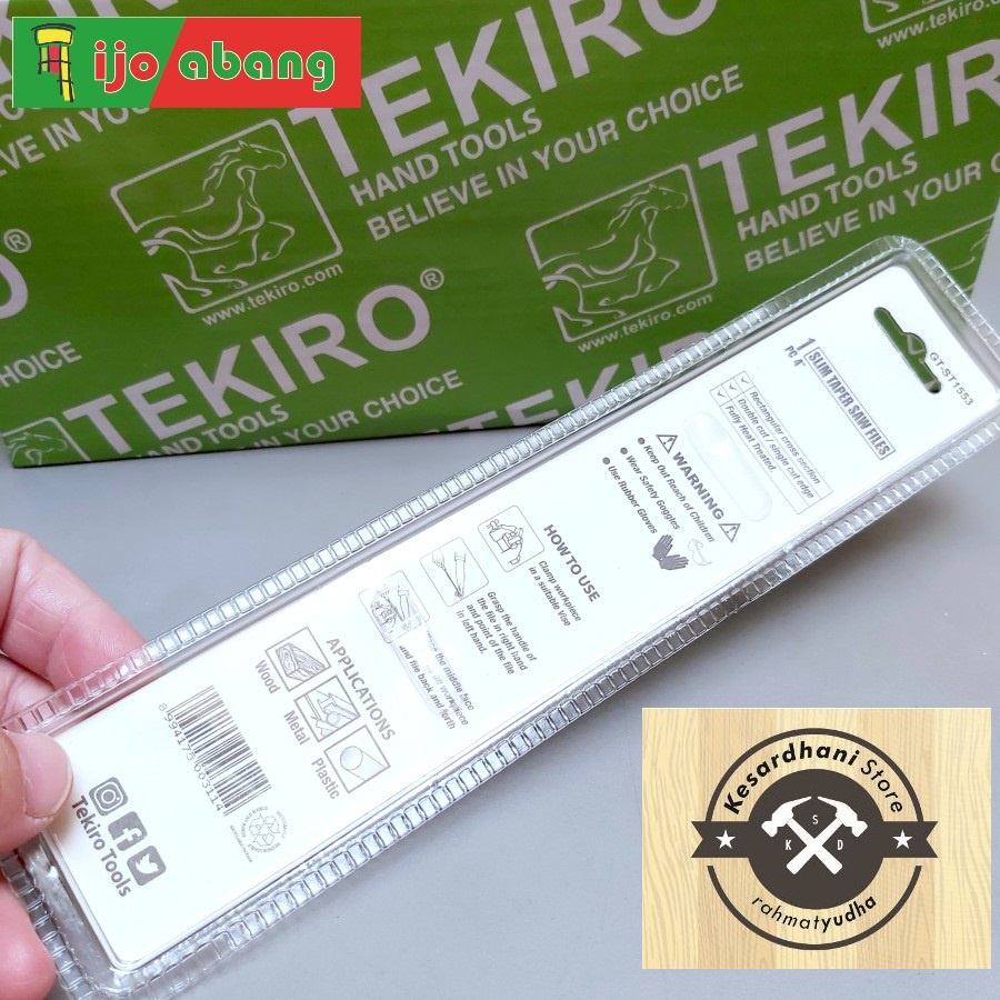 Kikir Segitiga TEKIRO 4 inch Slim Taper Files Langsing 4&quot; 4inch File Kikir Gergaji Plat Besi Tepi Tepian