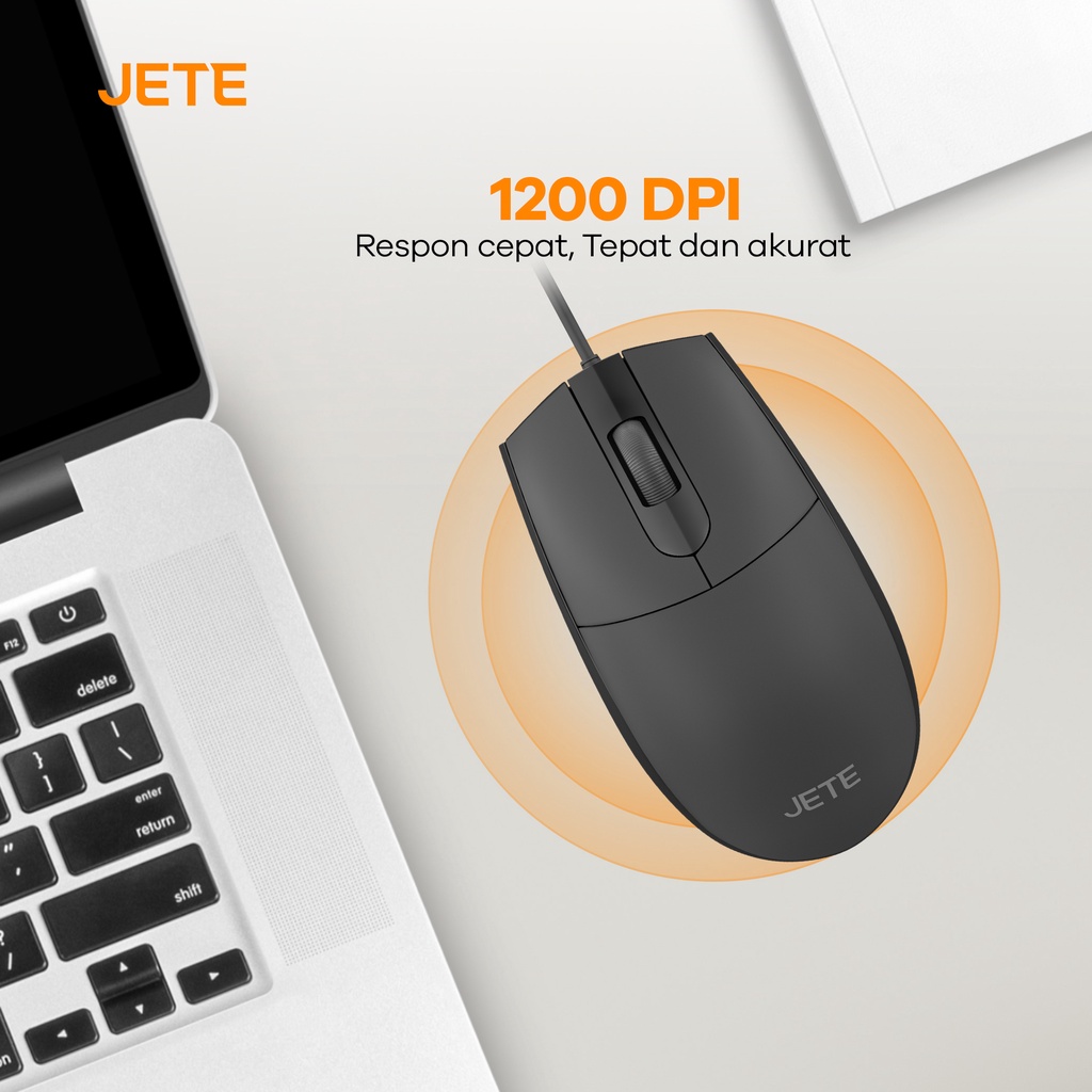 Wired Mouse JETE MO3 1200 DPI Ergonomis Design - Garansi 2 Tahun