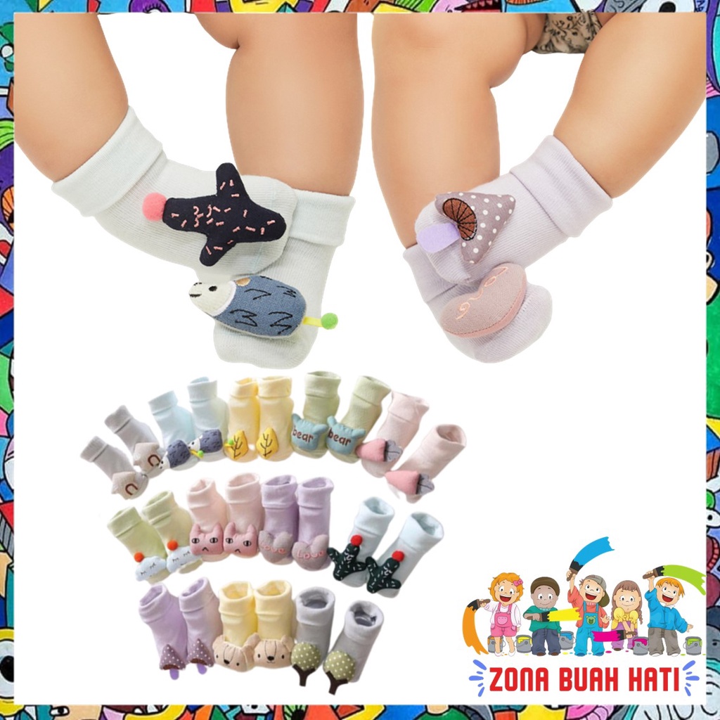 ZBH Kaos Kaki Anak Bayi Boneka Love Baby Anak Bayi 3D 6475 Karakter Lucu Kaoskaki Motif Socks Kids Import Murah