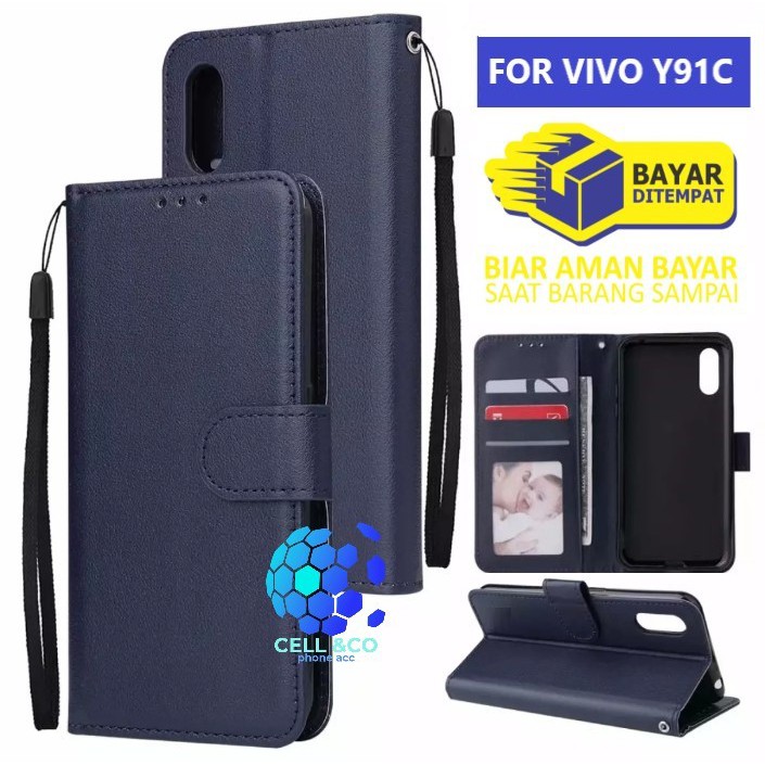 Flip cover VIVO Y91C Flip case buka tutup kesing hp casing flip case leather wallet