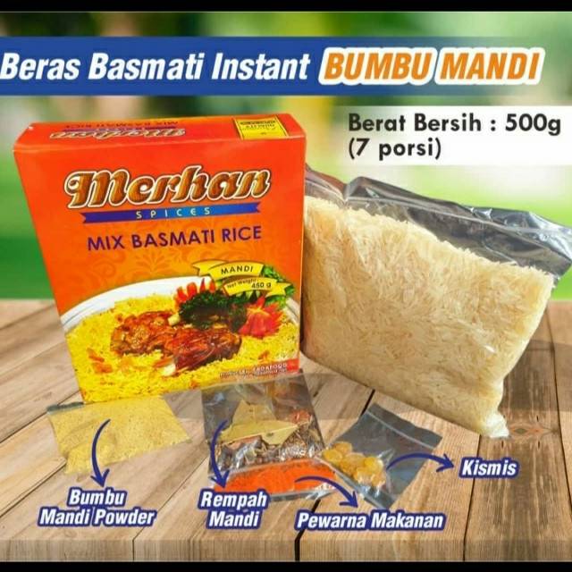 

Nasi instant dgn mengunakan beras BASMATI INDIA PREMIUM . .sdh dlengkap dgn bumbu dan cara masaknya.