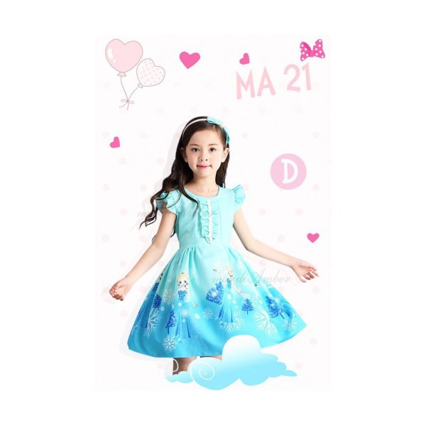 DRESS ANAK ELSA FROZEN MA 21 D