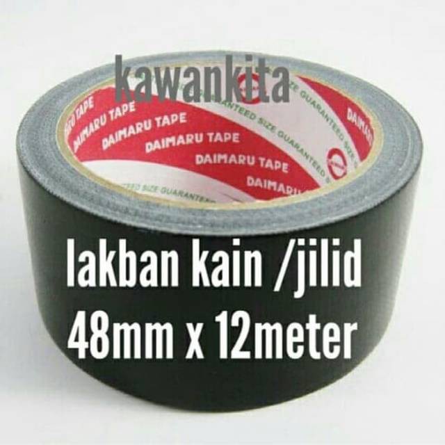 

Lakban Kain Cloth Tape Hitam 48 MM X 12 M / Lakban Jilid / Cod