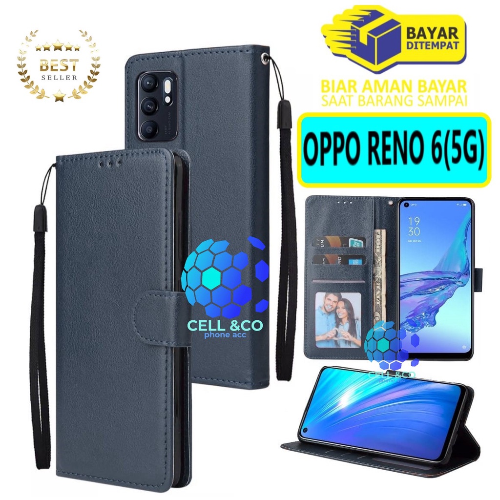 Flip cover OPPO RENO 6 5G Flip case buka tutup kesing hp casing flip case leather wallet