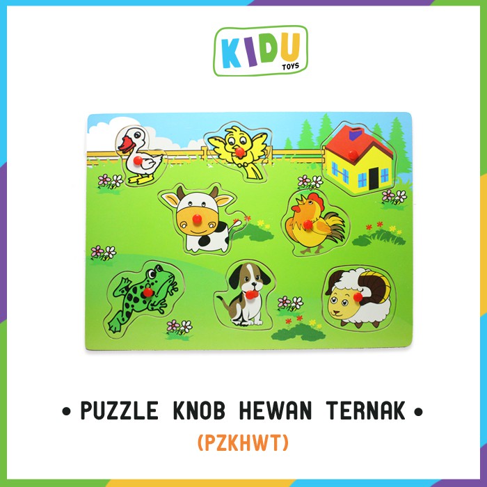 Mainan Puzzle Anak Puzzle Knob Hewan Kidu Toys