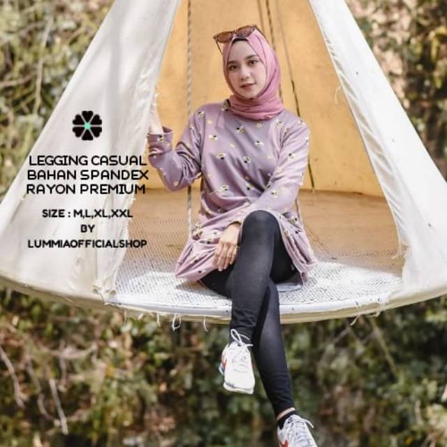 Legging Wanita CASUAL JUMBO PREMIUM Polos / Legging Kaos Rayon / Celana Legging Wanita Bahan Kaos Spandek Rayon