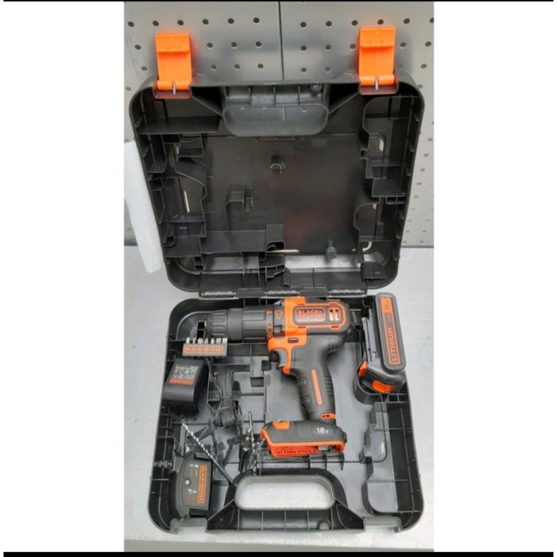 BLACK DECKER CORDLESS HAMMER DRILL  18V MESIN BOR BATERAI BDCHD18K