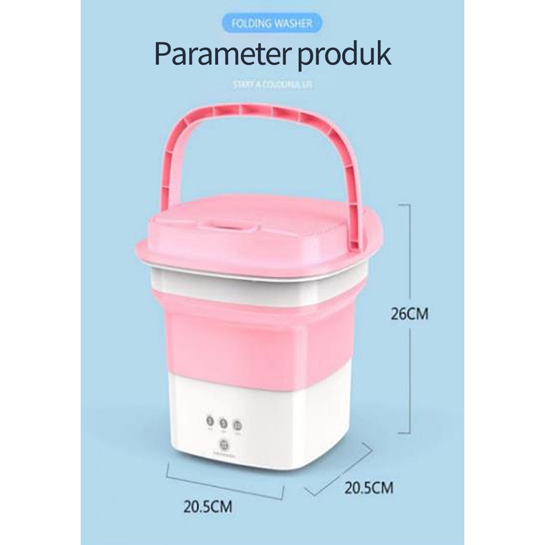 Folding Mesin Cuci Portable Mesin Cuci Lipat Mini Folding Washing Machine Kapasitas 4.5L