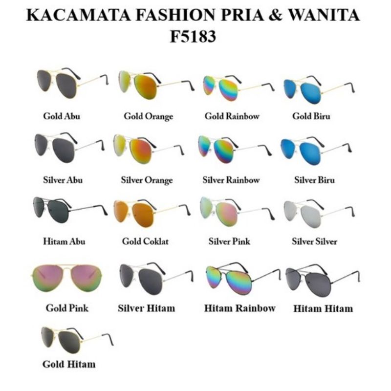 0OSM JKT F5183 Kacamata Fashion Pria &amp; Wanita / Kacamata Kekinian Bahan Metal