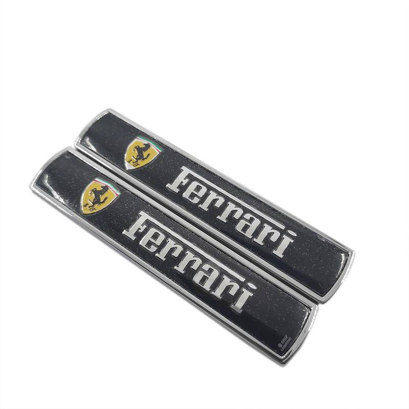 2pcs Stiker Emblem Logo Ferrari Metal Untuk Fender Samping Mobil Ferrari