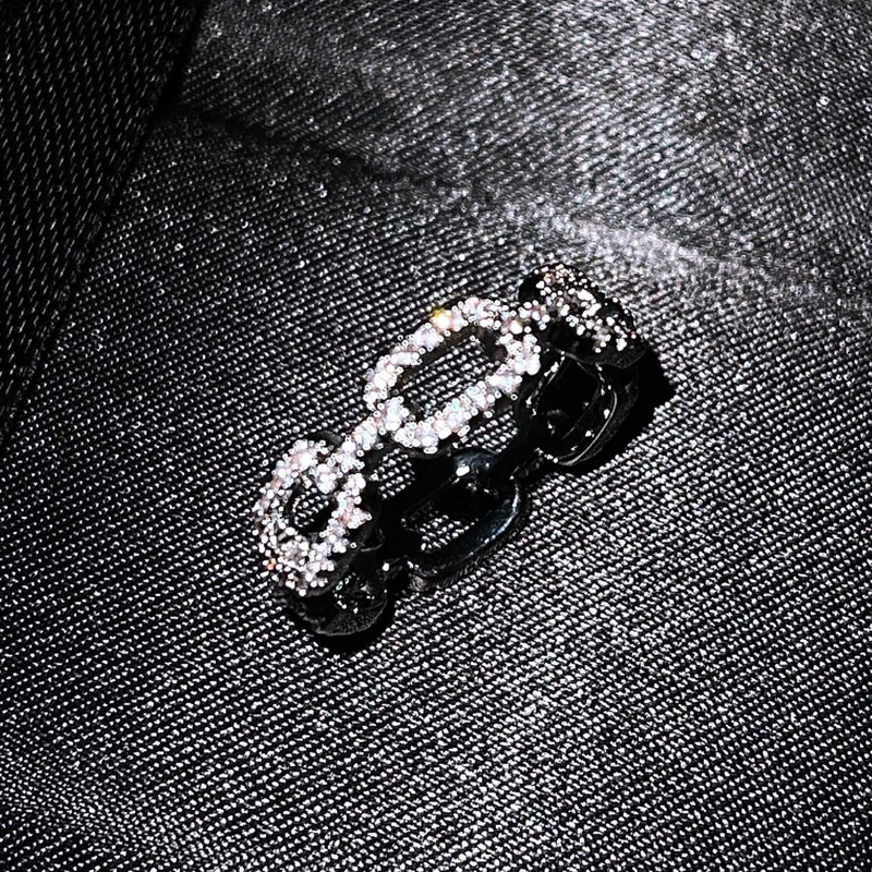 Cincin Rantai Aksen Berlian Penuh