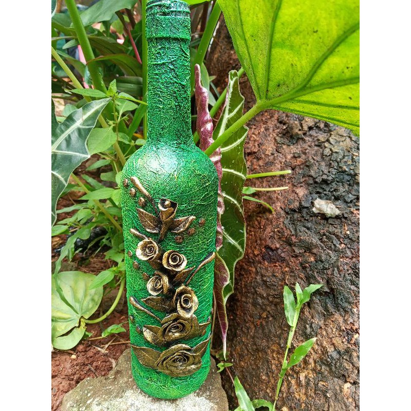 botol bekas miras import pajangan dekorasi