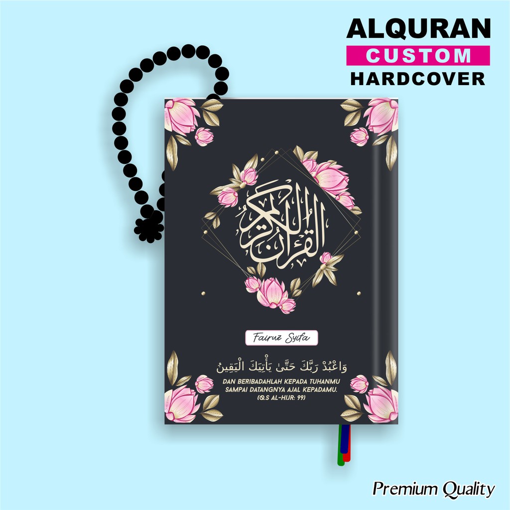Al Quran Custom Nama, Quran unik, Quran mahar (BlackPink Flower)