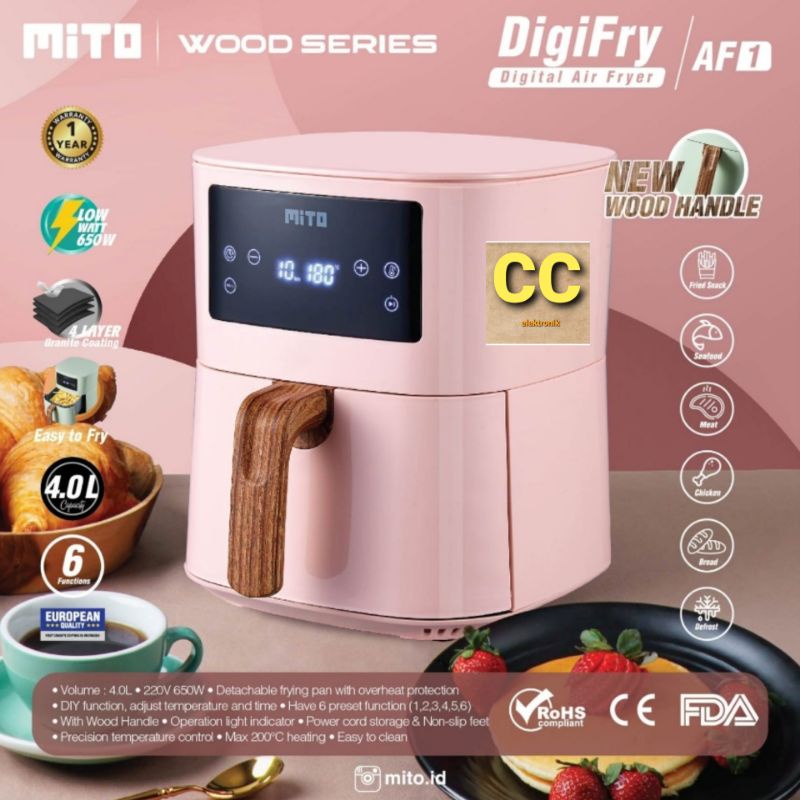 MITO AF1 Digital Air Fryer AF1 low watt 4L - Mito AirFryer DigiFry AF 1 GARANSI RESMI