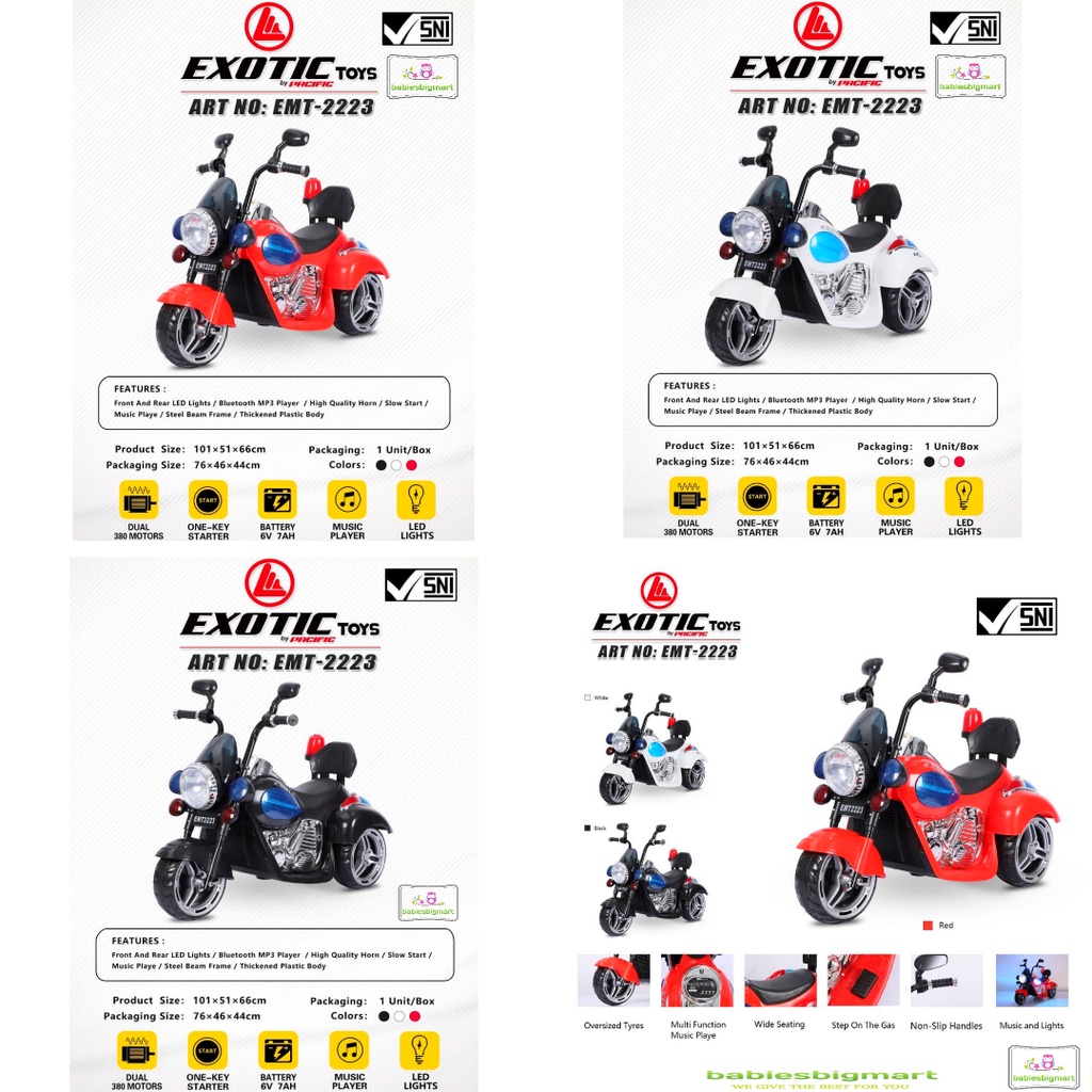 Mainan Motoran Aki Exotic Rechargeable Motor Harley EMT 2223