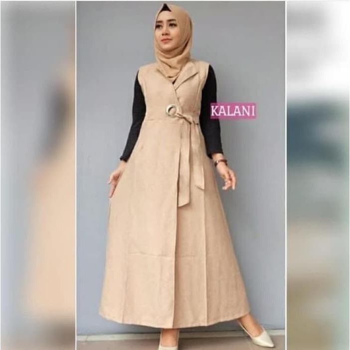 Paling Hits Long Vest Cardigan Wanita Kalani - Sf - Hijau Tosca, L Sale