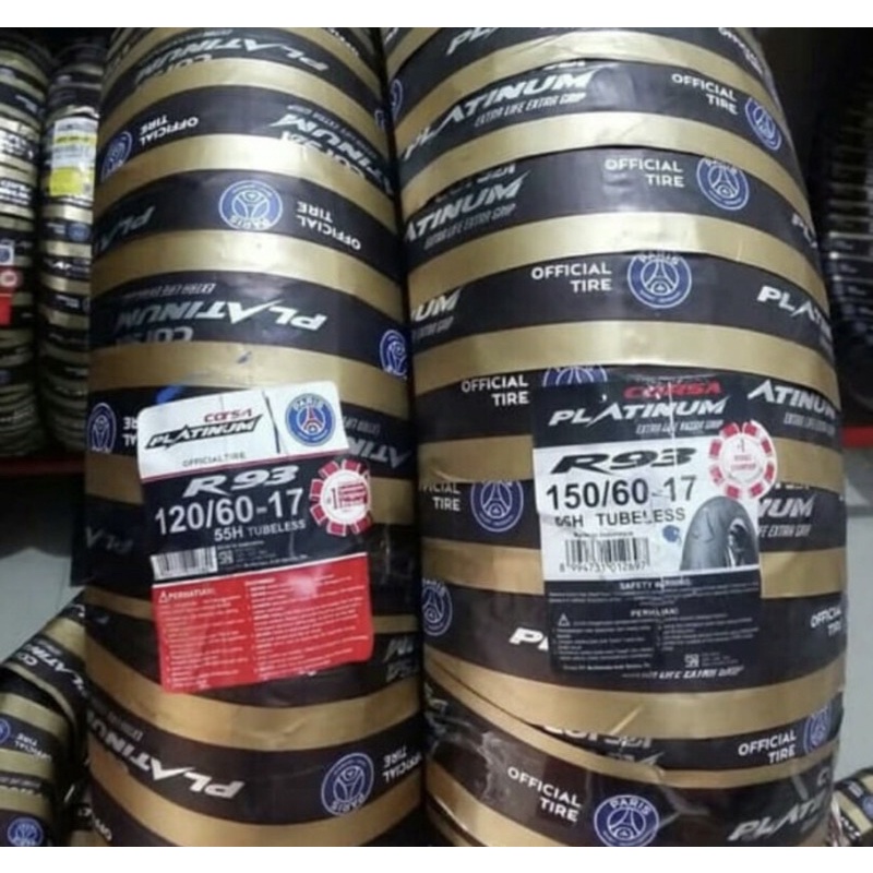 paketan ban luar corsa platinum r93 ukuran 120/60-17 & 150/60-17 tubeless