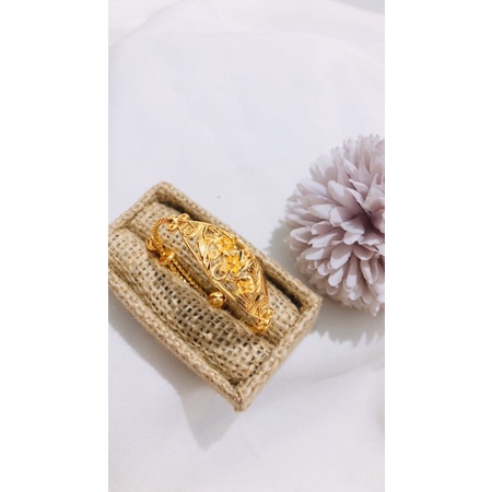 Gelang anak bangkok bunga emas 24k suping