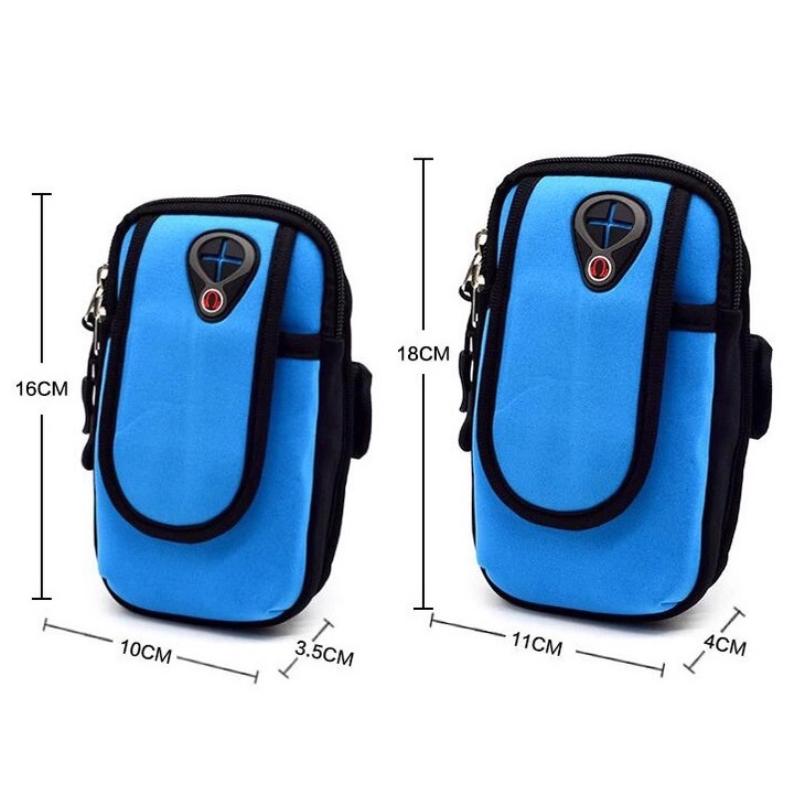 Tas Lengan Olahraga Pria Wanita Arm Band Lari Fitness Sepeda-Blue