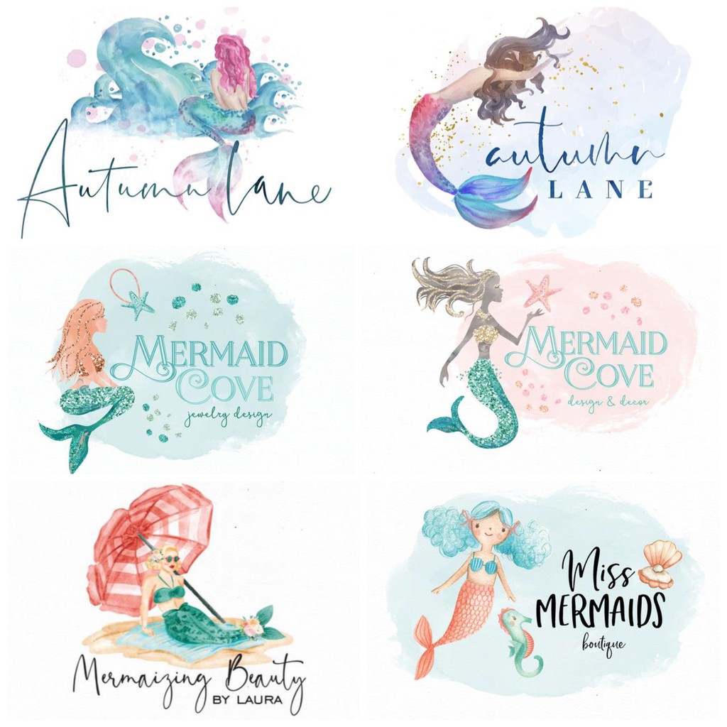 ARABELLA MERMAID | Jasa Bikin Custom Desain Logo Toko Olshop Logo Bisnis Termurah