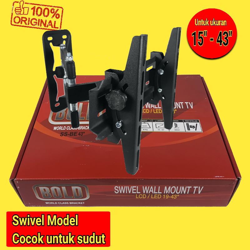 BRACKET TV SWIVEL Lengan 19&quot;- 43&quot; Universal BOLD