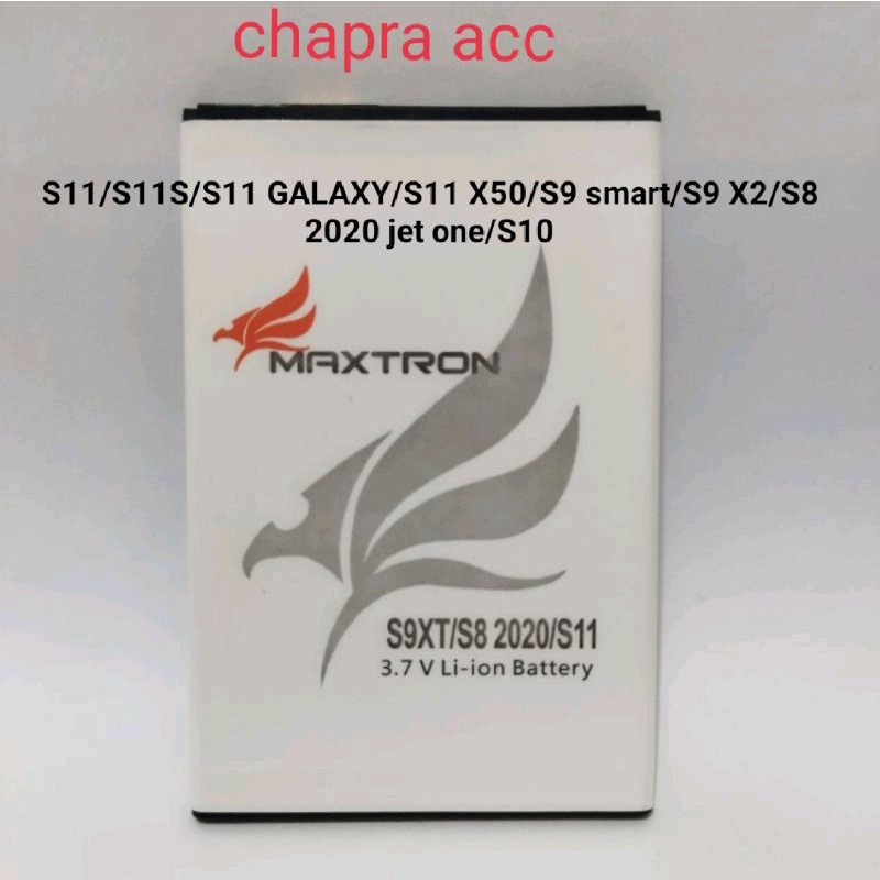 batrei/baterai/batu original MAXTRON S11/S11S/S11 GALAXY/S11 X50/S9 smart/S9 X2/S8 2020 jet one/S10 (panjang 8,8cm- lebar 6cm)