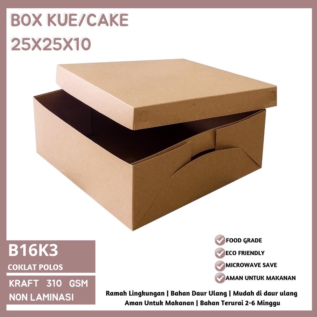 Box Kue Dus 25X25X10 Dus Tumpeng (B16K3-Non Laminasi)