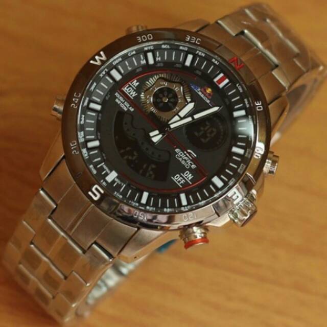 Jam tangan casio edifice redbull racing chine silver red kw super