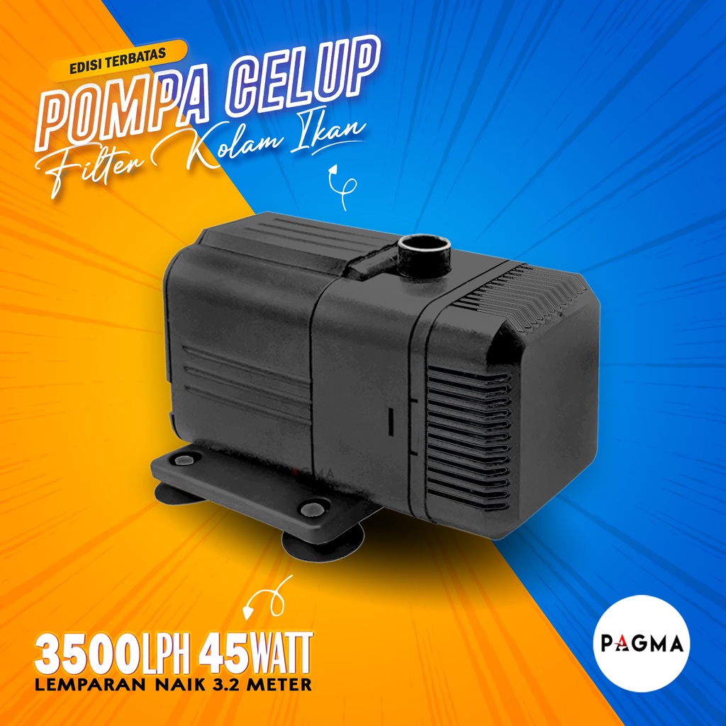 Pompa Air Filter Celup Mesin Kolam Ikan Hias Koi Submersible Water Pump Aquarium 3000 - 3500 LPH 2 -