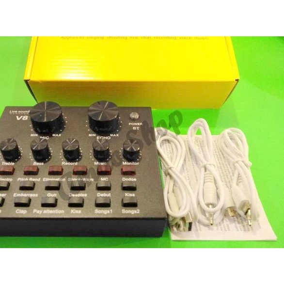 ✲ Sound card V8 Mixer Bluetooth SoundCard V8 Audio Soundcard New ✱