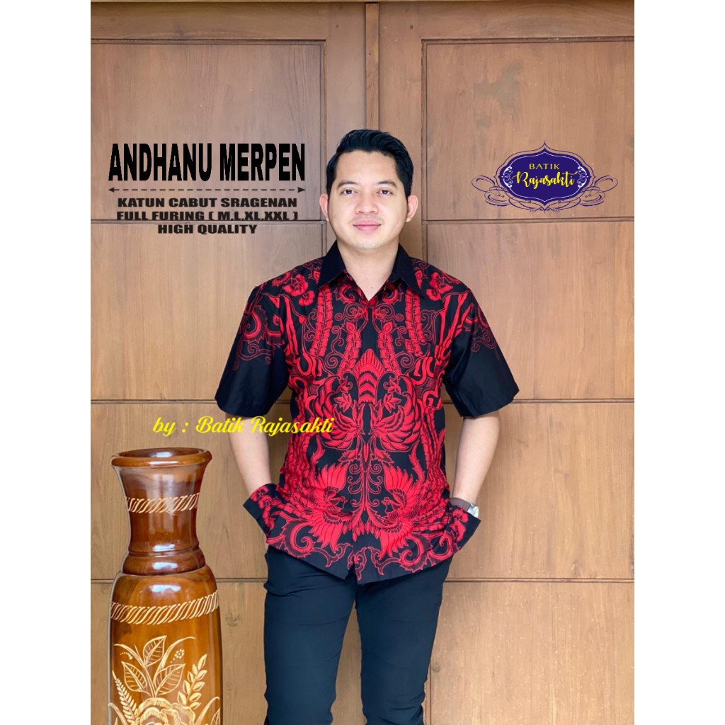 ANDHANU PERLPEN RAJASAKTI KEMEJA BATIK SOLO PRIA LENGAN PENDEK LAPIS FURING ATASAN BATIK PREMIUM MODERN KATUN HALUS BAHUWIRYA  BANAMITRA BANAMITRA PUTIH BANGSAWAN BAYU PUTRA BERLIAN BIRU BHARATAYUDA BIMASENA BIRENDRA BIRU INDAH BRAHMAKERTA BRAHMAKERTA