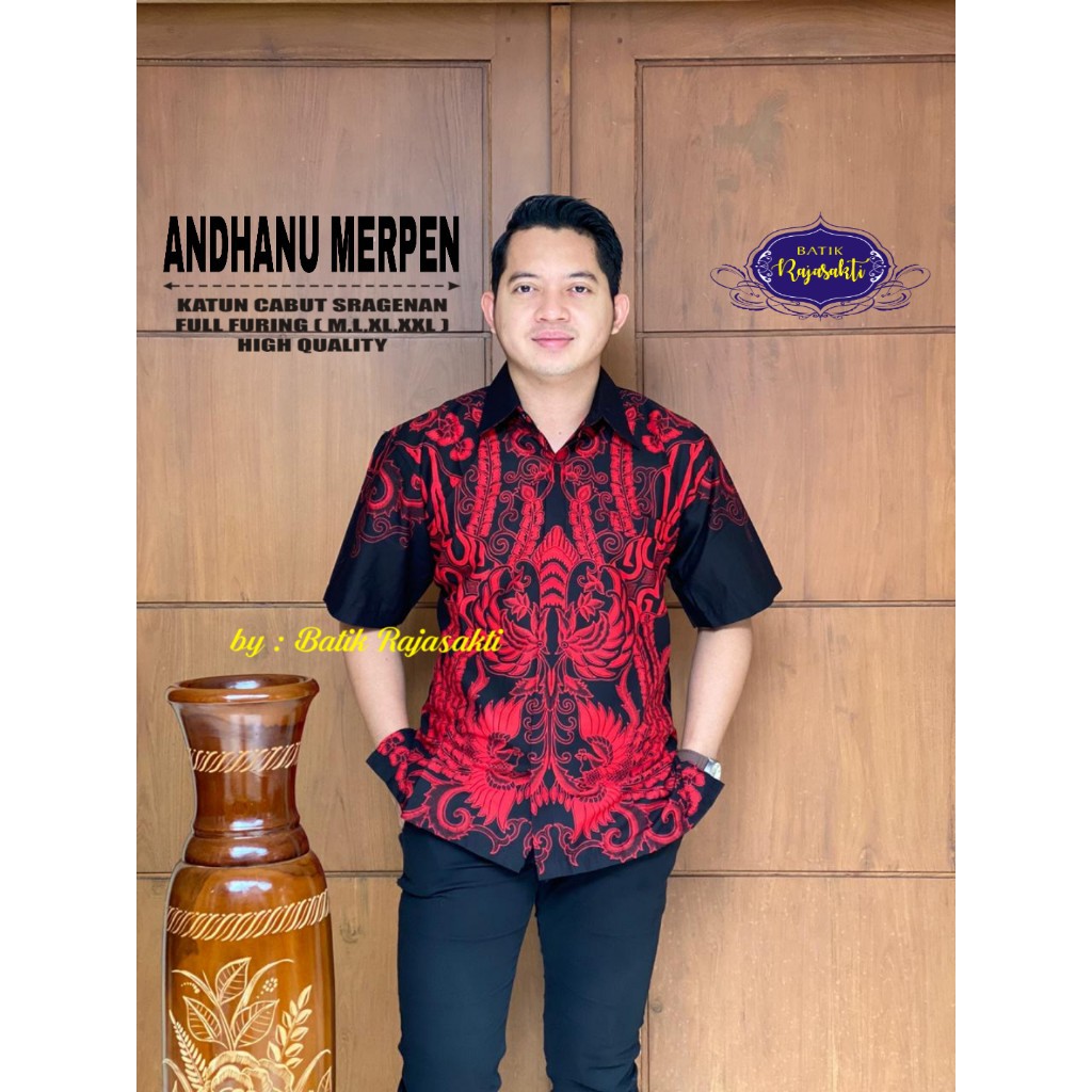 ANDANU RAJASAKTI KEMEJA BATIK SOLO PRIA LENGAN PENDEK LAPIS FURING ATASAN BATIK PREMIUM MODERN KATUN HALUS BAHUWIRYA  BANAMITRA BANAMITRA PUTIH BANGSAWAN BAYU PUTRA BERLIAN BIRU BHARATAYUDA BIMASENA BIRENDRA BIRU INDAH BRAHMAKERTA BRAHMAKERTA MERAH BUDIDR