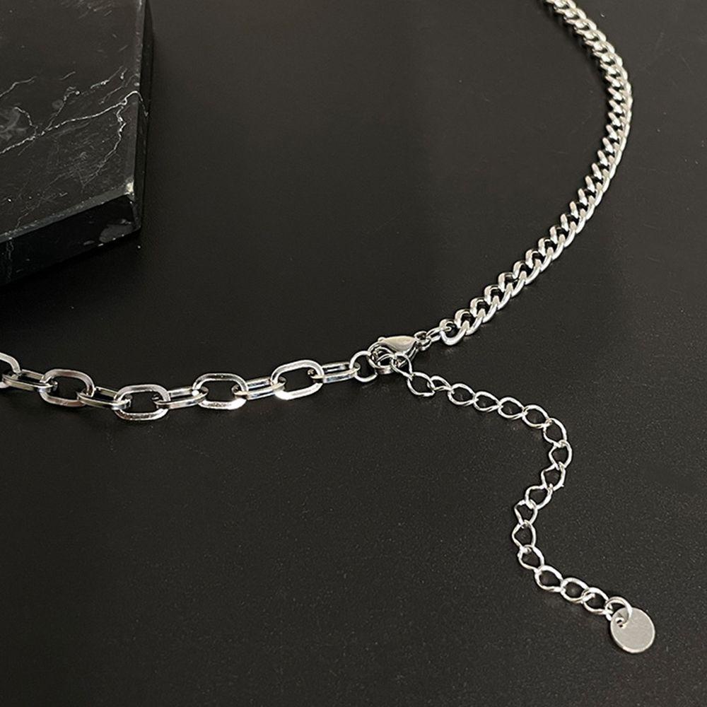 Mxbeauty Wanita Kalung Kepribadian Kreatif Patchwork Hadiah Baja Titanium Fashion Desain Mutiara Choker