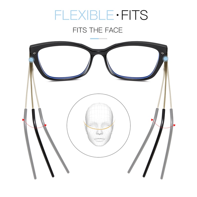 Kacamata Cat Eye Anti Radiasi Gaya Eropaamerika Untuk Wanita Tr90