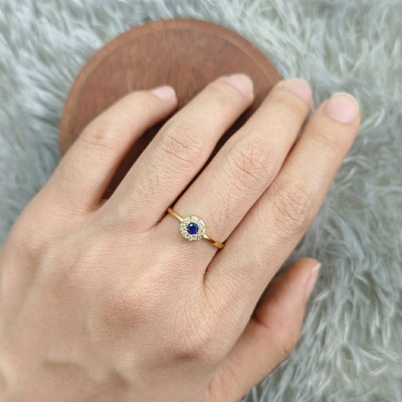 Promo LIMITED Cincin Zirkon Wanita Emas Asli Elegan