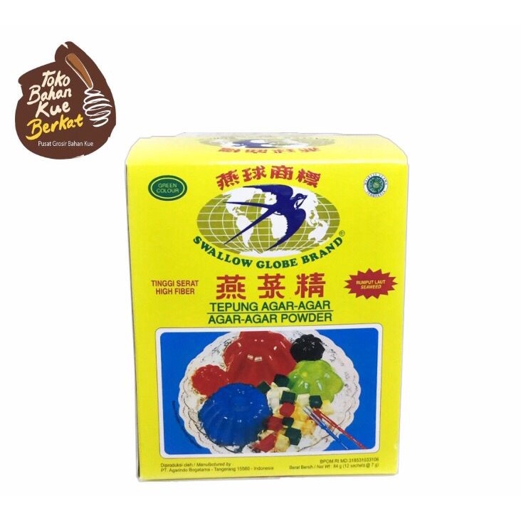 AGAR AGAR SWALLOW GLOBE 7 GR / ANEKA RASA / CTN ( 24 BOX )