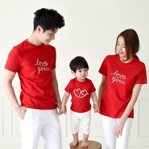 MYSTIQUE.ID-BAJU KAOS KELUARGA LOVE YOU T-SHIRT LUCU DAN AESTHETIC