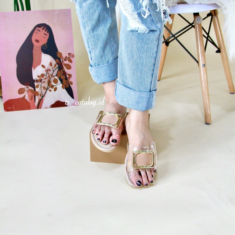 Sandal Slop Mika Mewah Import LCR 9077 atau Mokaya 9077-1-Mocca