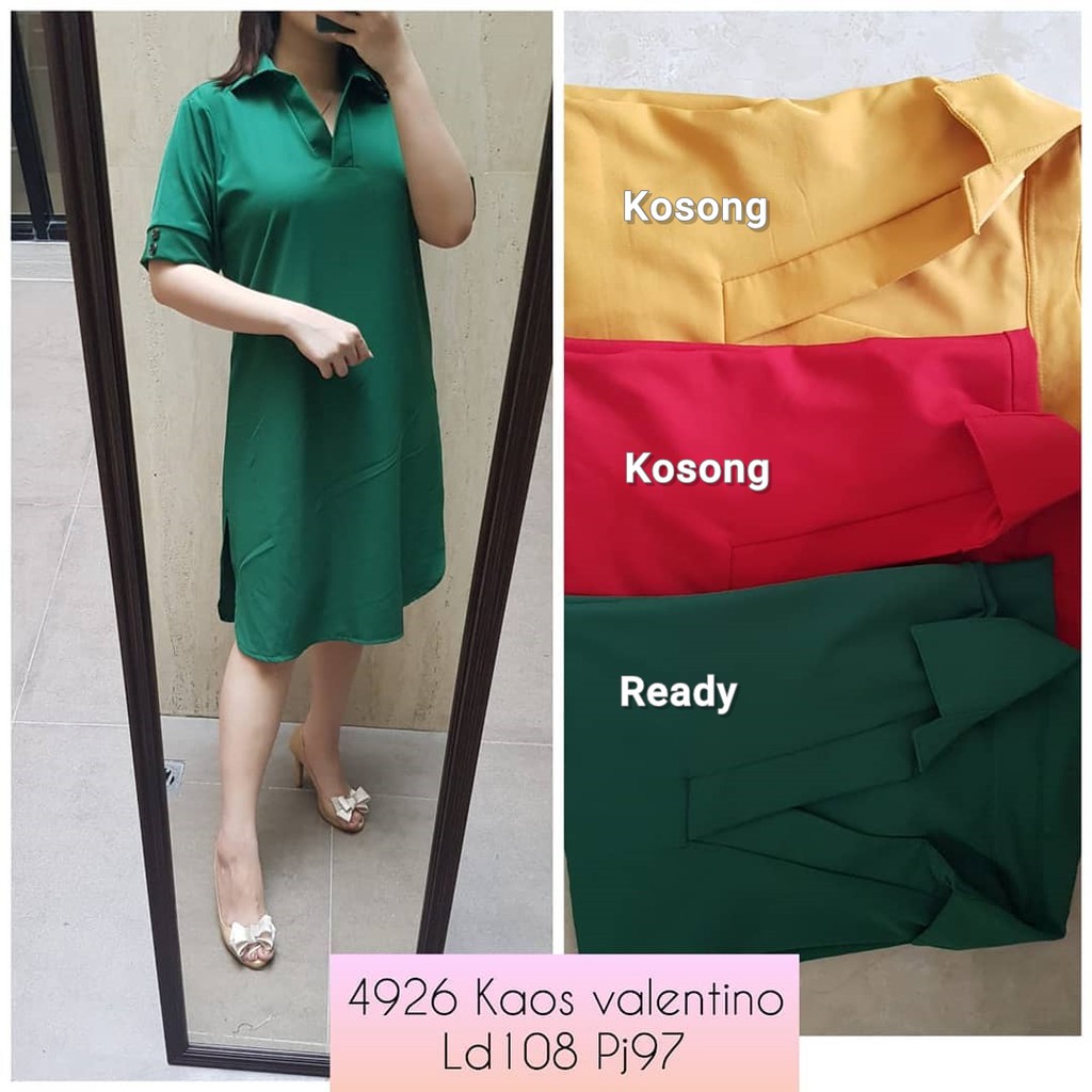 Dress Terusan Wanita Bahan Kain Kaos Valentino Extra Adem