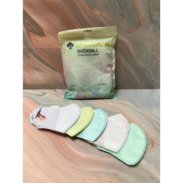 Masker Duckbil / Duckbill Careion Warna Gradasi / Full Colour Pelangi 3 Ply 50pcs