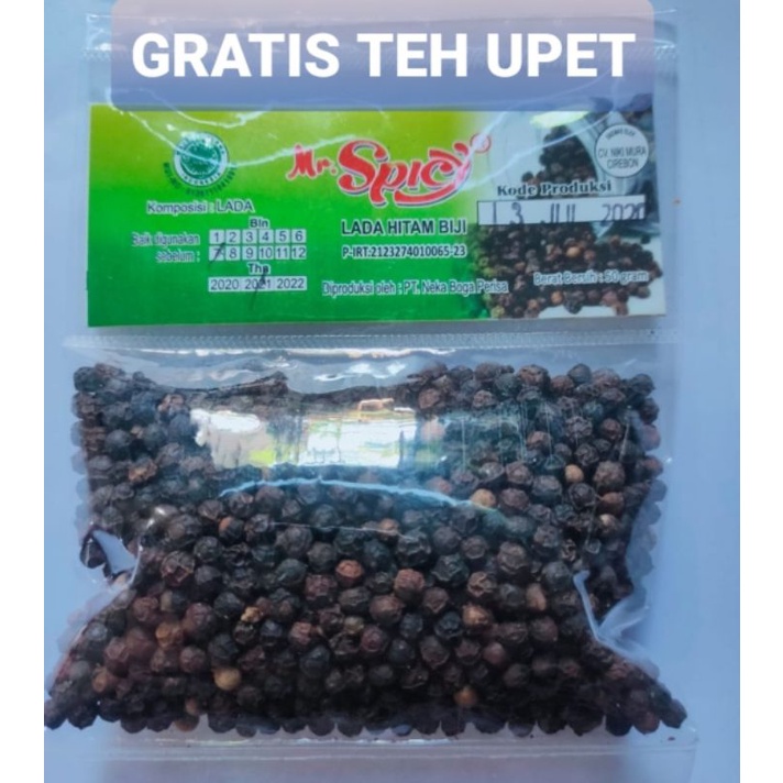 

BIJI LADA HITAM UTUH/ WHOLE BLACK PEPPER 50 GRAM/REMPAH/ JSR 100% PREMIUM QUALITY GRATIS TEH UPET KHAS CIREBON