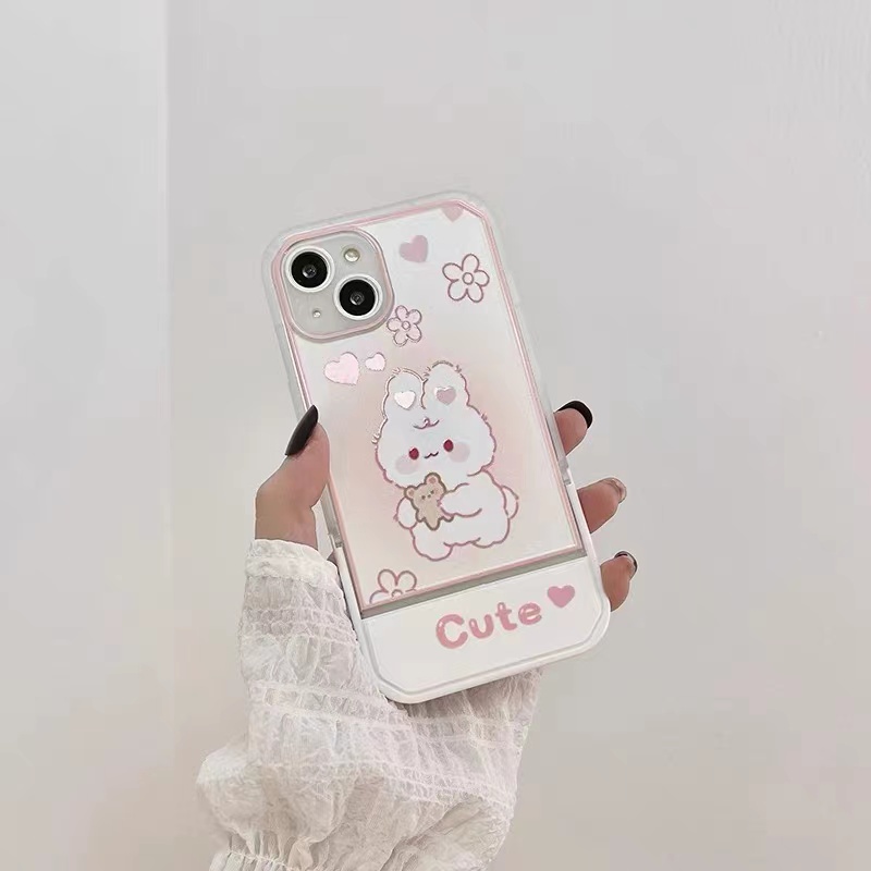 Soft Case TPU Transparan Motif Kelinci Untuk iPhone 13 13pro mini 12promax SE2020 11 Pro MAX 6S 7 8 Plus X XS XR