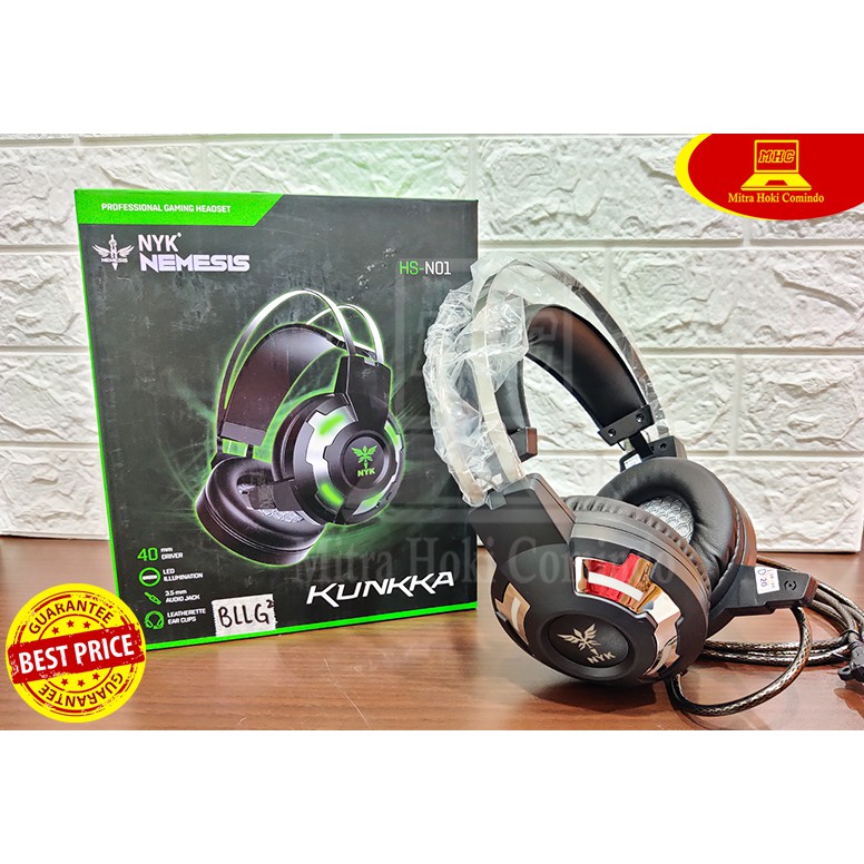 HEADSET HEADPHONE GAMING RGB NYK HS-N01 HS N01 KUNKKA USB AUDIO + MIC