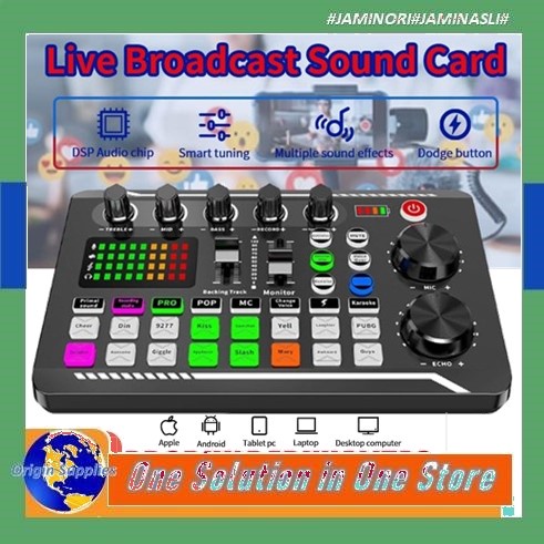 Sound Card Microphone Sound Audio Interface Mixer Sound Card Mixing Console Amplifier for Phone PC-L