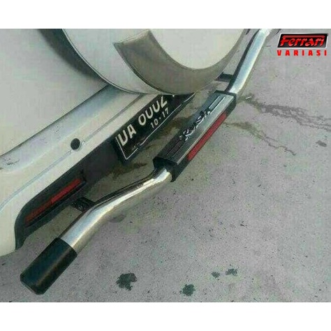 bumper belakang mobil toyota Rush lama stainless ferrari variasi