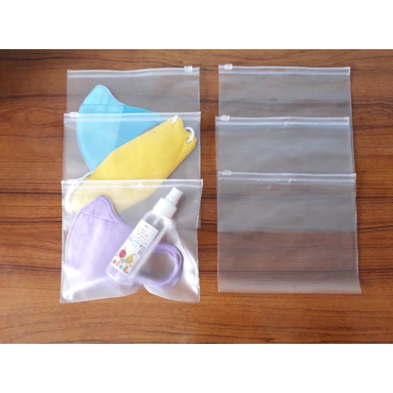 Tempat Masker Zipper Pouch Transparan