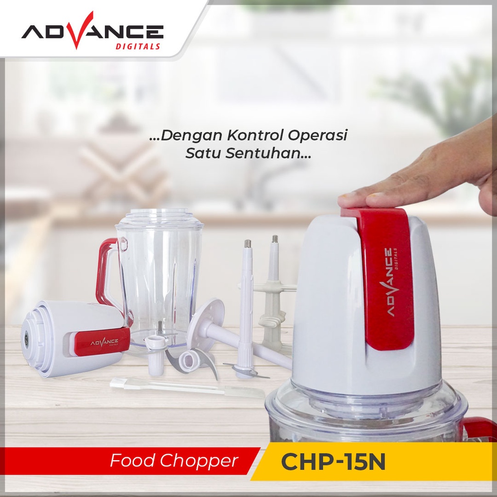 ADVANCE 1.5L Food Chopper Elektrik CHP-15N Garansi Resmi 1 tahun (beli 1 gratis 1)