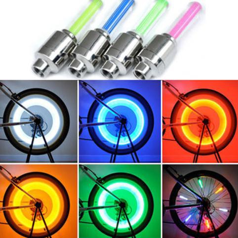 Bike Car Tyre Neon Light Lamp Wheel LED Tutup Pentil Ban Motor Mobil - Merah Muda